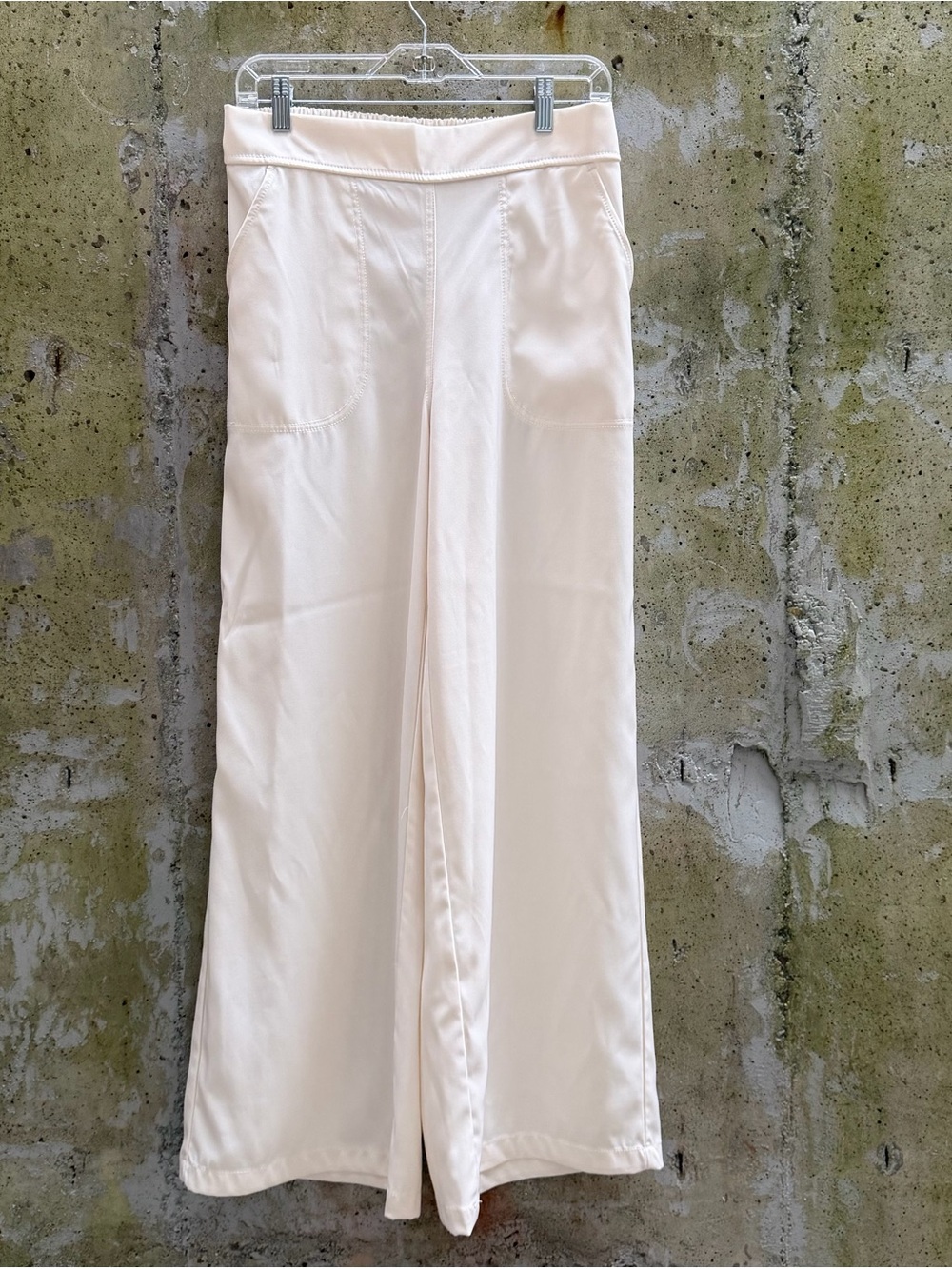 Max Studio Cream Wide-Leg Pants, Medium